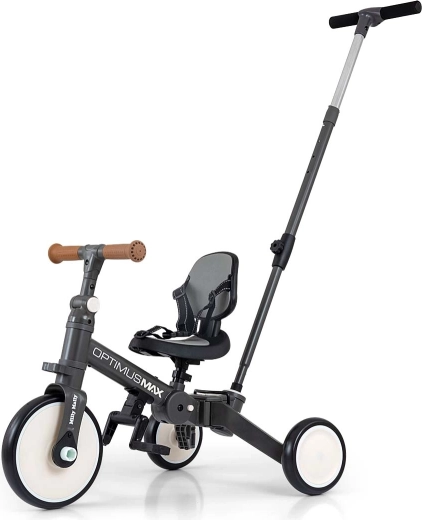 Bicicleta infantil 5 en 1 Milly Mally Optimus Max gris oscuro