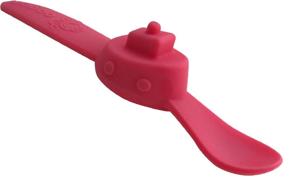 Cuchara infantil rosa Oogaa con forma de barco