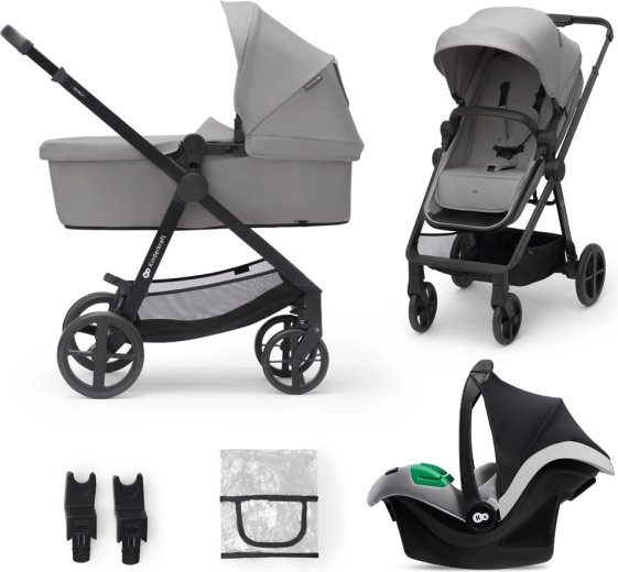 Cochecito combinado Kinderkraft 3 en 1 Newly moonlight grey con silla de coche Mink PRO