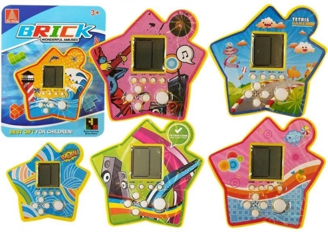 Juego electrónico de bolsillo Tetris con forma de estrella – amarillo