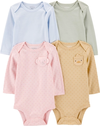 Body para bebé Carter's de manga larga, set de 4 uds., niña, talla 56