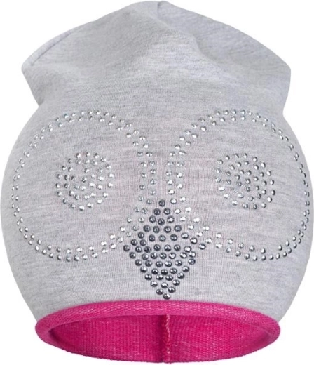 Gorro primaveral de algodón New Baby búho gris-rosa 110 (4–5 años)