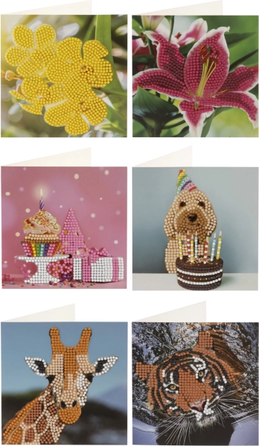 Pintura de diamantes – felicitación 13 × 13 cm (set de 2 uds.)