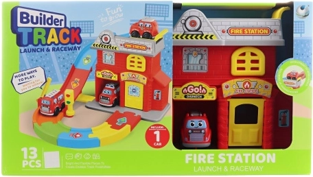 Estación de bomberos con camión de bomberos
