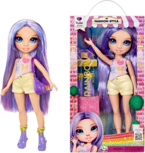 Muñeca de moda Rainbow High Violet – elegante estrella morada