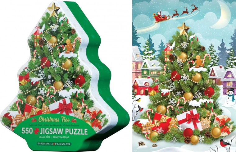 EUROGRAPHICS Puzzle Árbol de Navidad en caja metálica 550 piezas