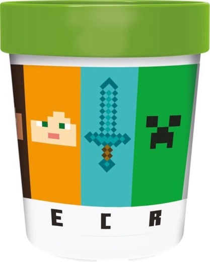 Vaso de plástico Minecraft 260 ml con base antideslizante
