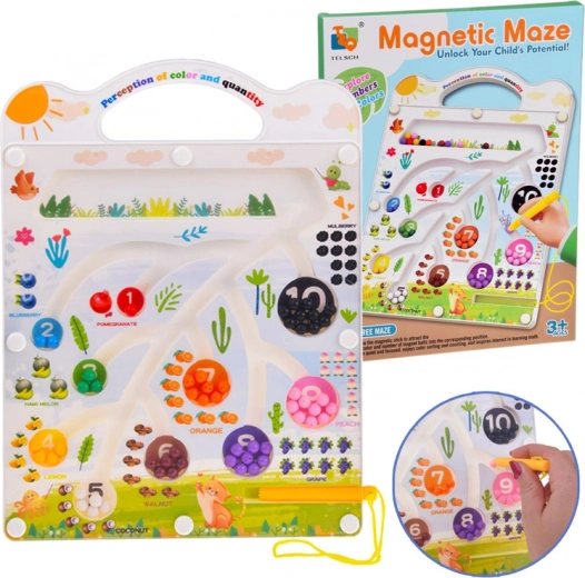 Pizarra educativa magnética con laberinto – aprendizaje de colores y conteo