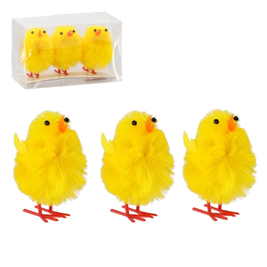 Juego de pollitos amarillos de Pascua – decoración (3 uds.)