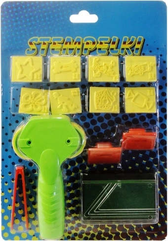 Set de sellos de colores para niños con esponja, pinzas y rodillo – motivos de cuento