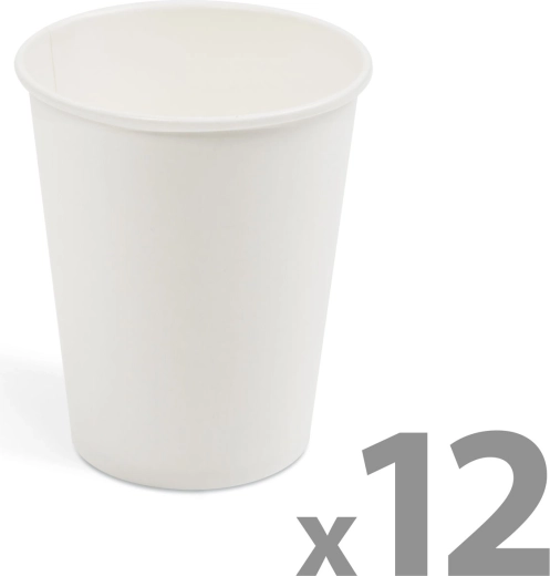 Vaso de papel de 2,5 dl - 12 unidades – Blanco