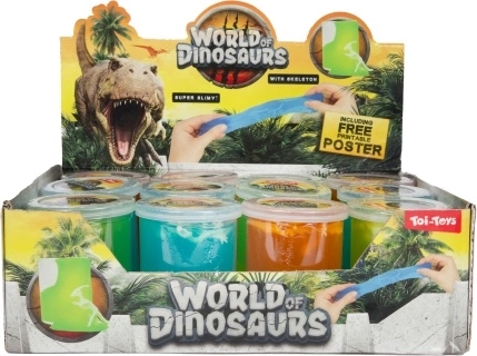 Slime con esqueleto de dinosaurio: juguete sensorial para niños