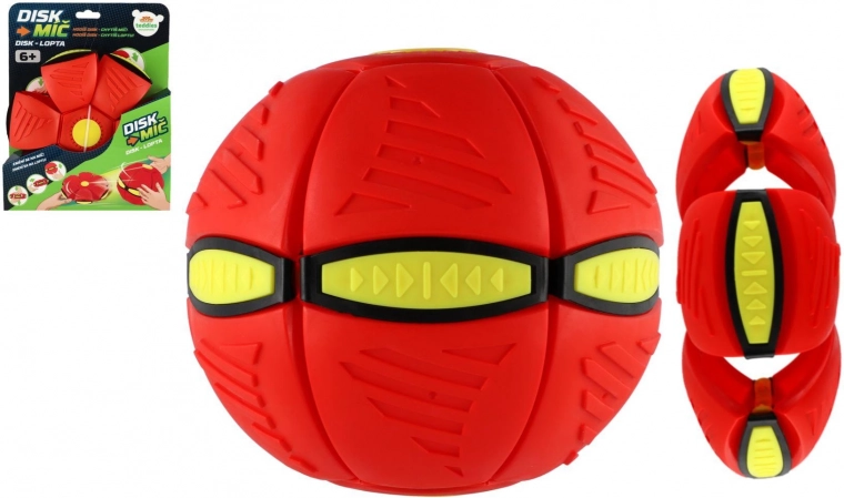 Disco-pelota 2 en 1 de plástico rojo 22 cm