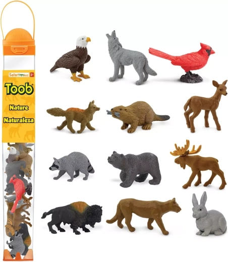 Tubo con figuras Safari Ltd. naturaleza (12 figuras)
