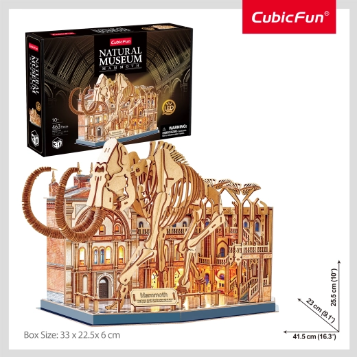 CubicFun puzzle 3D Natural Museum Mamut con iluminación LED