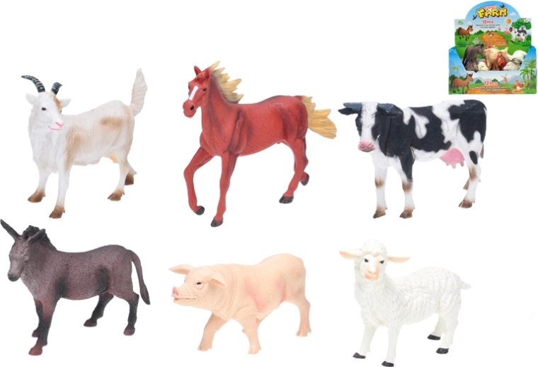 Animales de granja – set de figuras 15–20 cm, 6 tipos