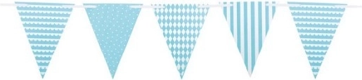 Guirnalda de papel con banderines JaBaDaBaDo azul claro