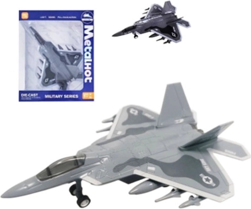 Avión militar para niños con tracción Pull Back, luces y sonidos