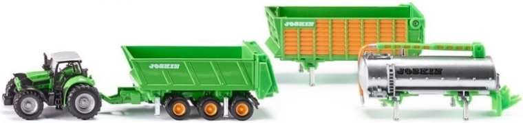Siku Farmer tractor Deutz con set de remolques Joskin