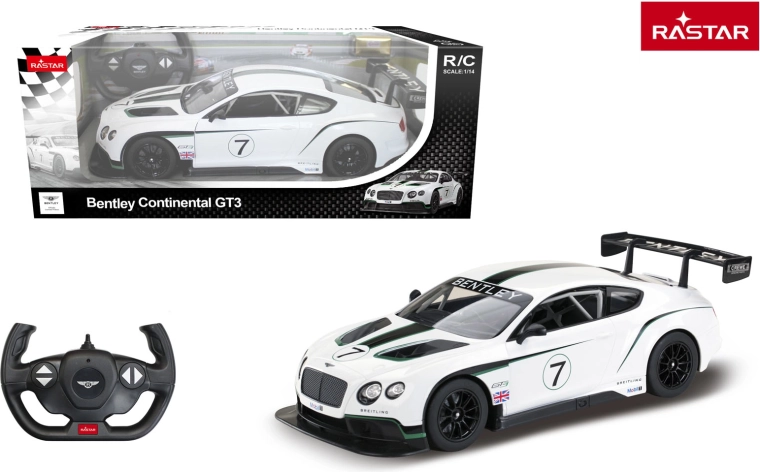 Coche RC Rastar Bentley Continental GT3 1:14 blanco