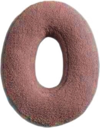 Letra de peluche Mealini O rosa - 1 unidad