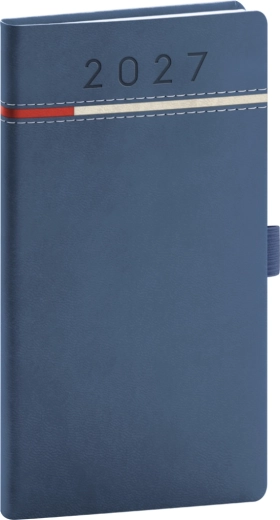 Agenda de bolsillo Notique Tomy 2027 azul-roja 9 × 15,5 cm