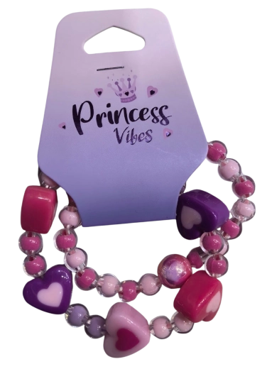 PINK set de pulseras de cuentas con corazones, 2 uds