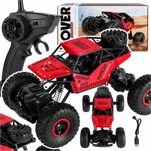 Coche todoterreno teledirigido 4x4 1:16 rojo