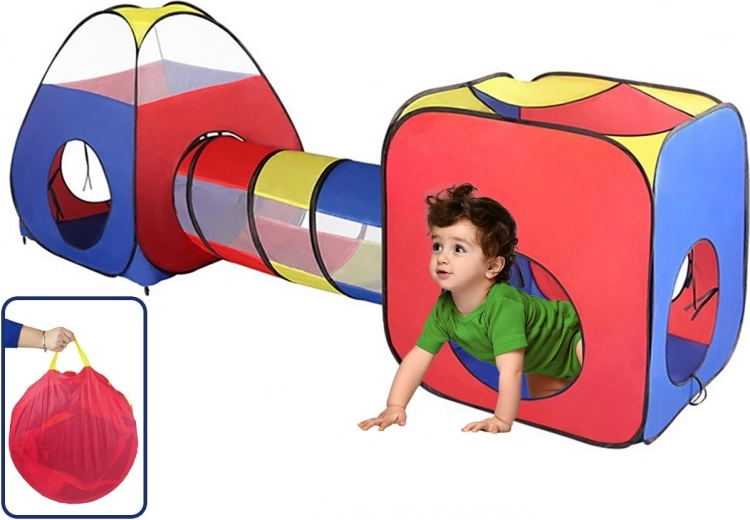 Tienda de 3 piezas con cubo, túnel e iglú