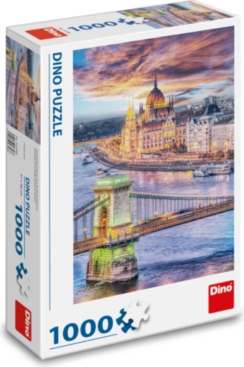 Motivo icónico de Budapest en colores vivos