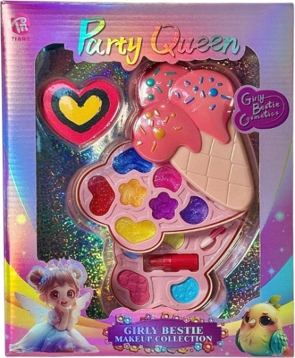 Set de cosmética creativa para muñecas en una paleta con forma de helado