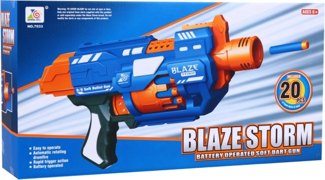 Pistola bláster eléctrica Blaze Storm con 20 dardos de espuma, alcance hasta 10 m