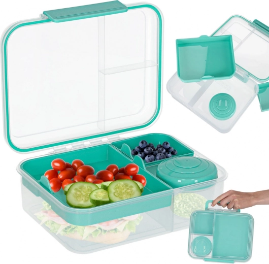Fiambrera con compartimentos 2200 ml, menta