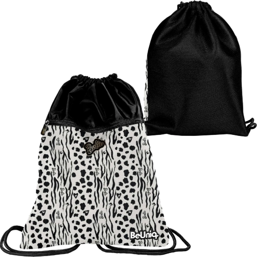 Gym sack PASO BeUniq Premium Barbie, blanco y negro