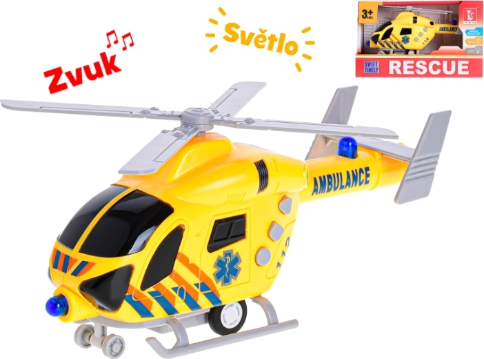Helicóptero de rescate de plástico con luz y sonido 20 cm