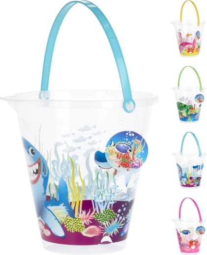 Cubo infantil con asa con motivo marino 22 × 23 cm, mezcla de colores