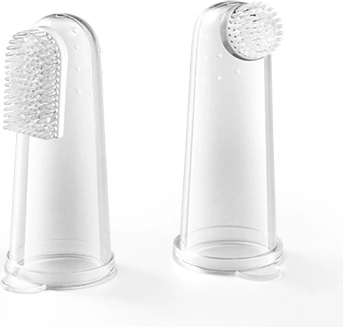 Juego de cepillos de silicona para dedo BABYONO, 2 uds., 0m+