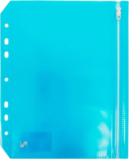 Cartera con cremallera formato A5 azul
