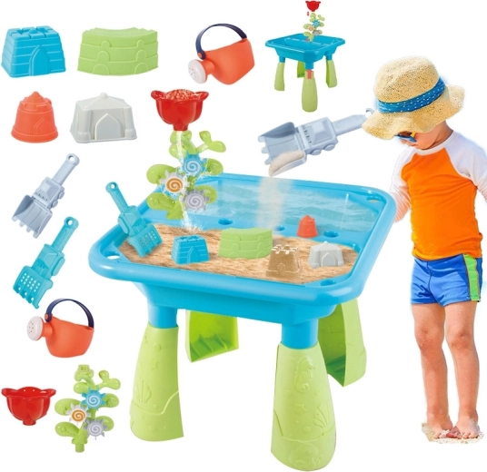 Mesa de agua y arena 2 en 1 Woopie con 14 accesorios