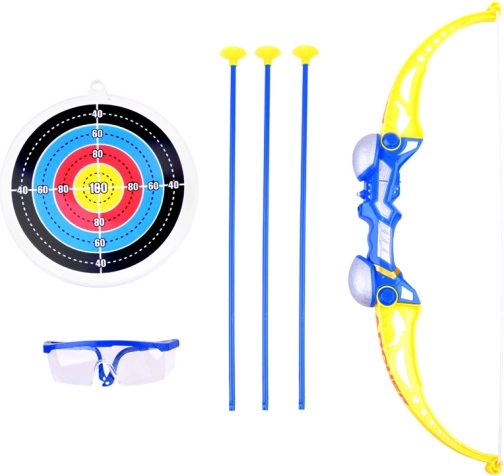Flechas con ventosas y gafas protectoras