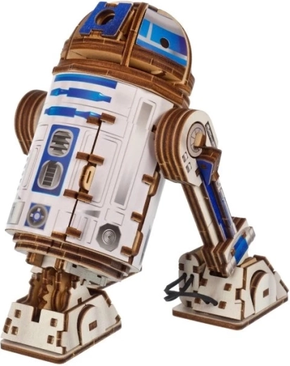 Ugears rompecabezas mecánico de madera STAR WARS R2‑D2 con proyector LED
