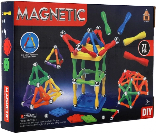 Juego de construcción magnético de 77 piezas plástico/metal