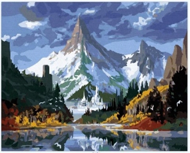 Norimpex Pintura por números Castillo en las altas montañas 40 × 50 cm