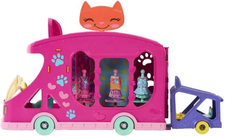 Enchantimals tienda de moda gatuna sobre ruedas – set de juego