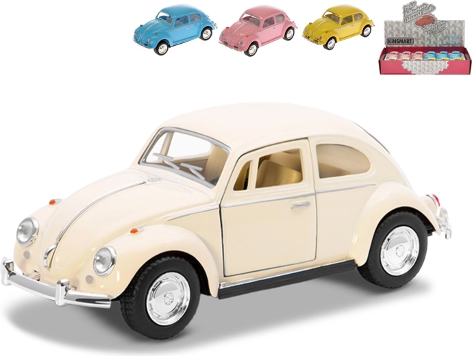 Kinsmart Volkswagen Beetle 1967 modelo metálico 1:64 con retroceso