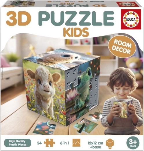 Educa puzzle 3D cubo de animalitos 54 piezas