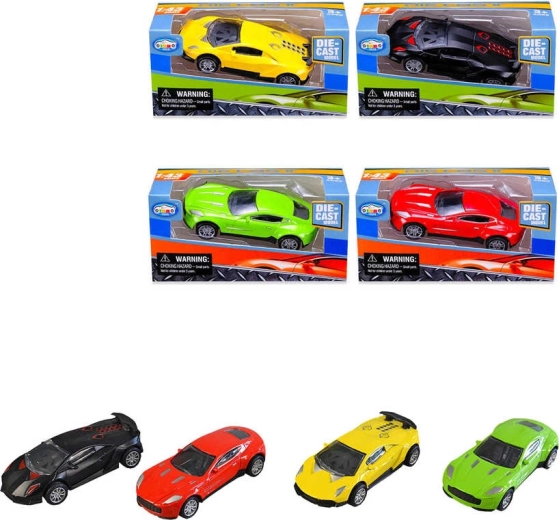 Coche de carreras metálico con mecanismo de retroceso 1:43 - 1 unidad