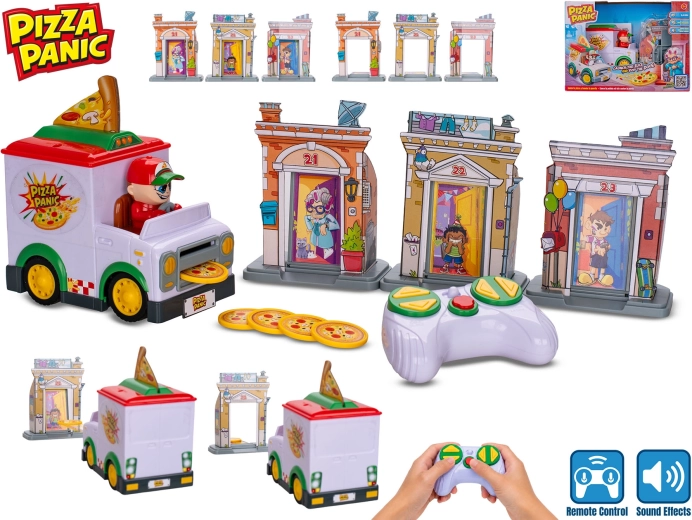 Furgoneta teledirigida Pizza Panic! que dispara pizzas con sonido