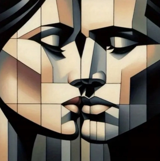 Pintura de diamantes caras cubistas 30 × 40 cm
