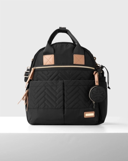 Mochila para pañales Skip Hop Suite Set 6 en 1 negra